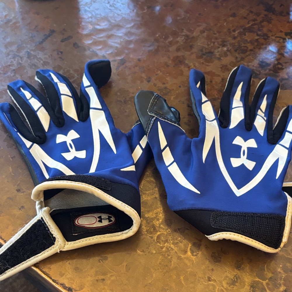 Under Armour Black and Blue Athletic Gloves